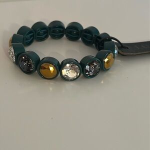 JCREW expandable green gem bracelet